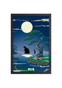 Affiche Encadrée Godzilla Par Pyramid - Godzilla À La Pleine Lune (46 x 31CM)
